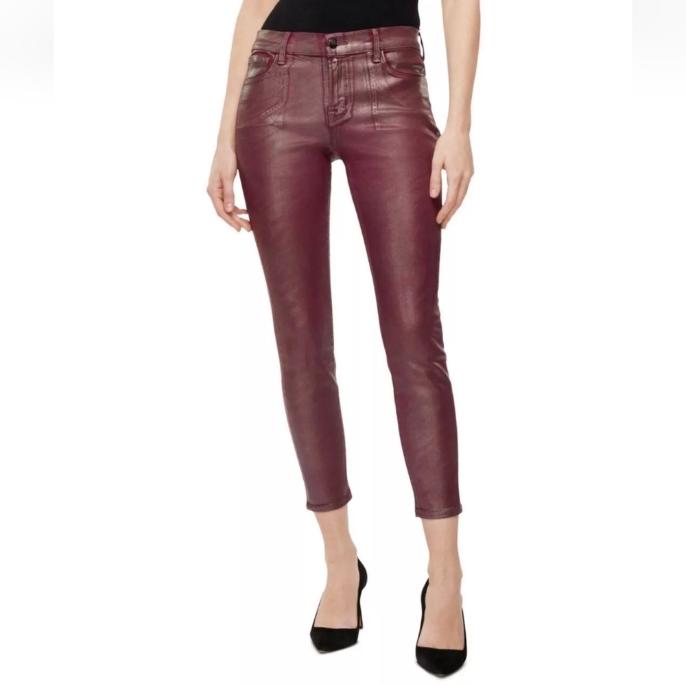 NWT J BRAND MID-RISE CROP SKINNY JEANS IN BITTERSWEET SHIMMER SIZE 27 RETAIL$278 - Picture 2 of 14